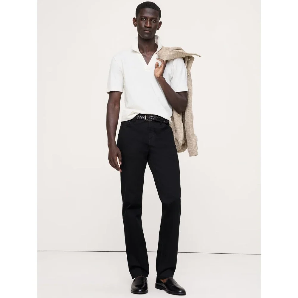 Banana Republic Slim Traveler Pants Mens 32x30 Black Stretch